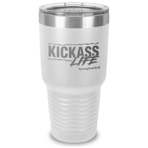 Kick Ass Life Barbwire Laser Etched Tumbler