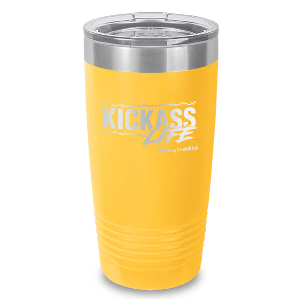 Kick Ass Life Barbwire Laser Etched Tumbler